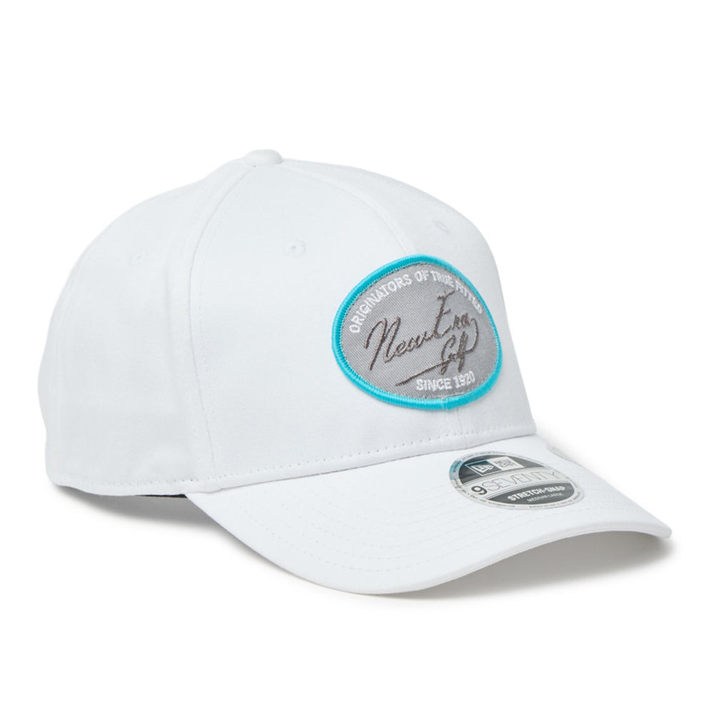 new era script oval patch white golf 9seventy stretch snapback cap side