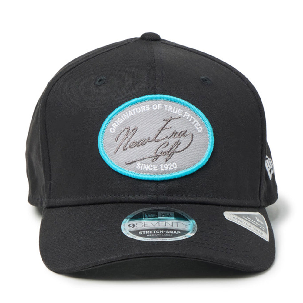 new era script oval patch black golf 9seventy stretch snapback cap opposite