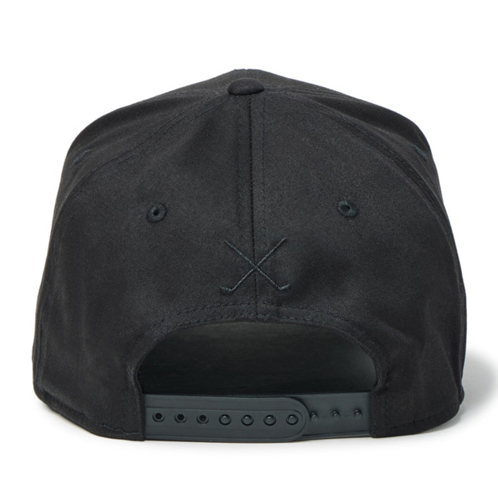 new era script oval patch black golf 9seventy stretch snapback cap angle