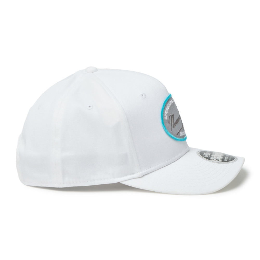 new era script oval patch white golf 9fifty stretch snapback cap opposite side