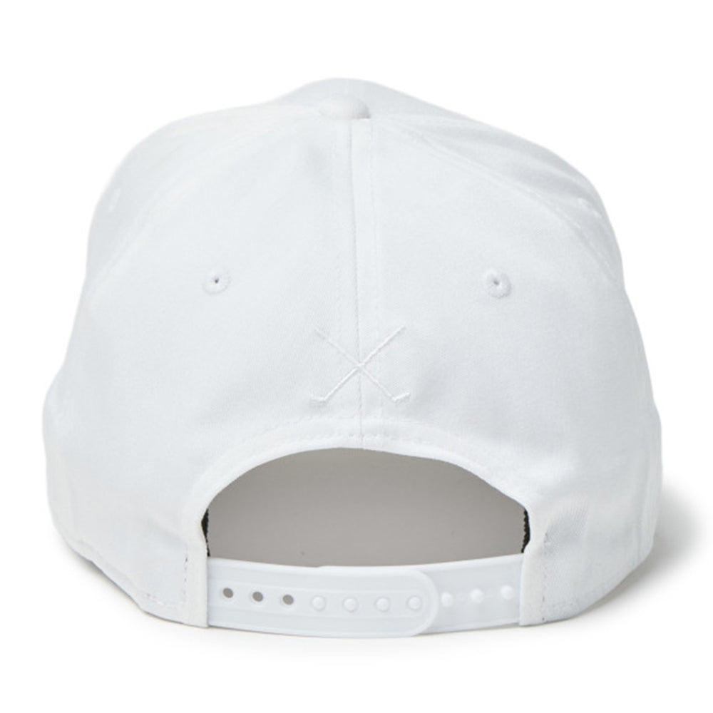 new era script oval patch white golf 9fifty stretch snapback cap angle