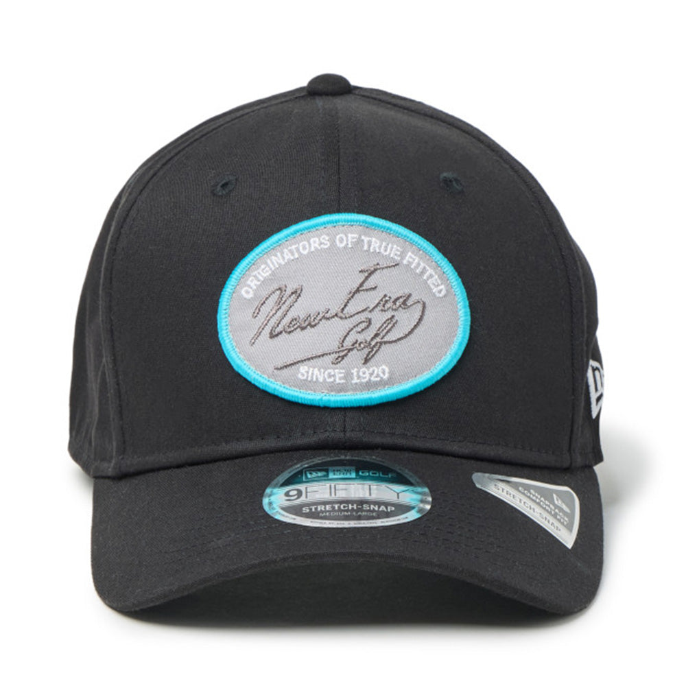 new era script oval patch black golf 9fifty stretch snapback cap opposite