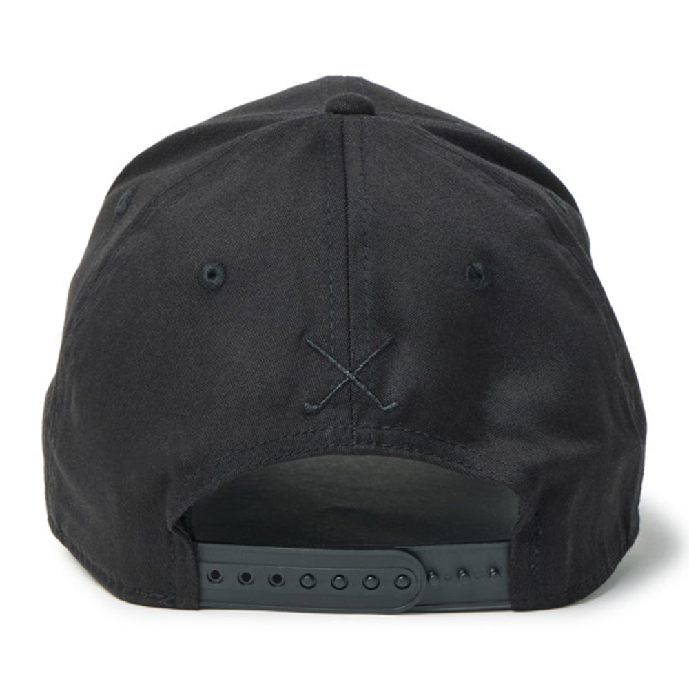 new era script oval patch black golf 9fifty stretch snapback cap angle