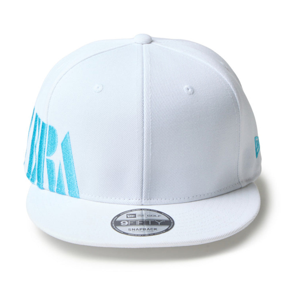 new era wordmark golf stencil logo white 9fifty snapback cap logo and print