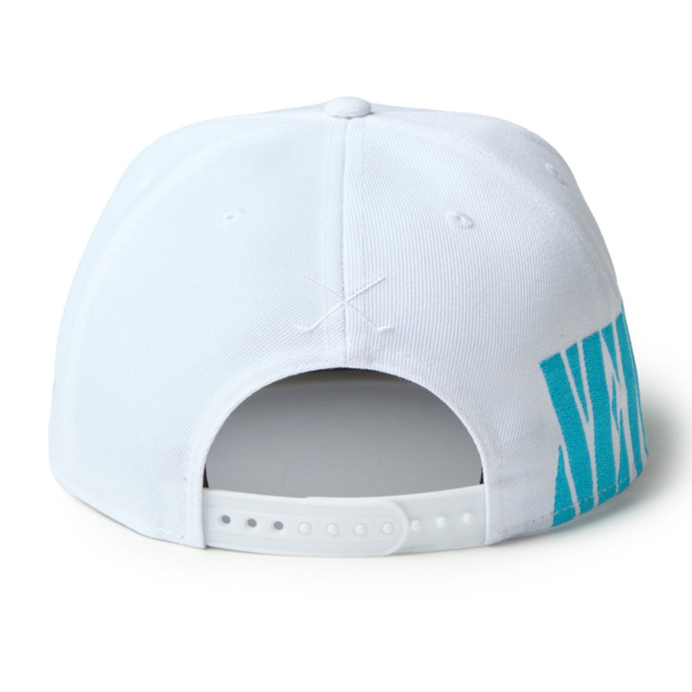new era wordmark golf stencil logo white 9fifty snapback cap detail and color