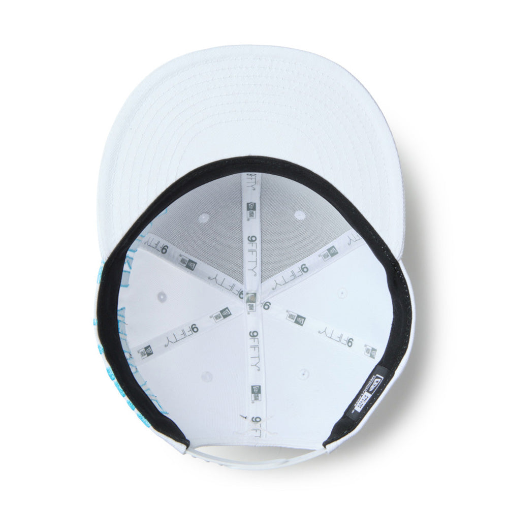 new era wordmark golf stencil logo white 9fifty snapback cap opposite