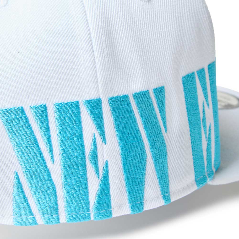 new era wordmark golf stencil logo white 9fifty snapback cap angle