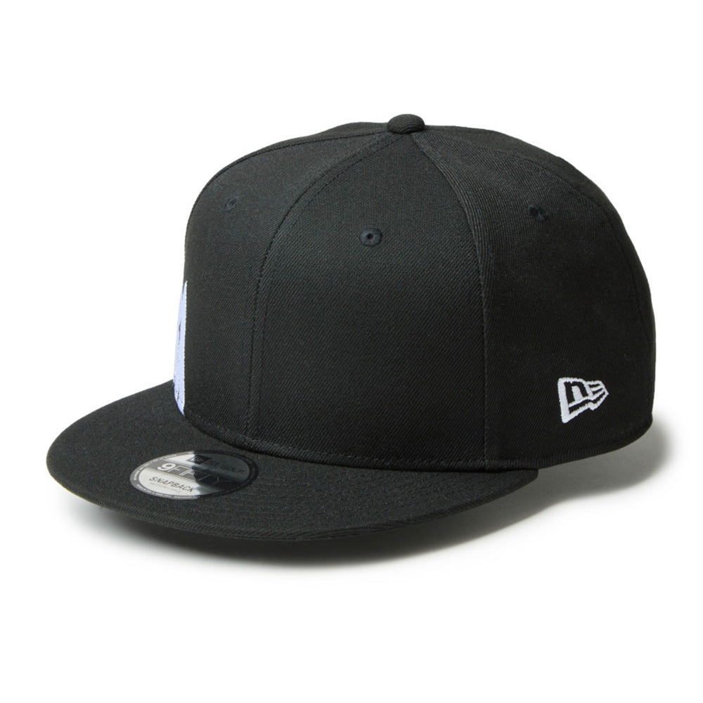 new era wordmark golf stencil logo black 9fifty snapback cap side