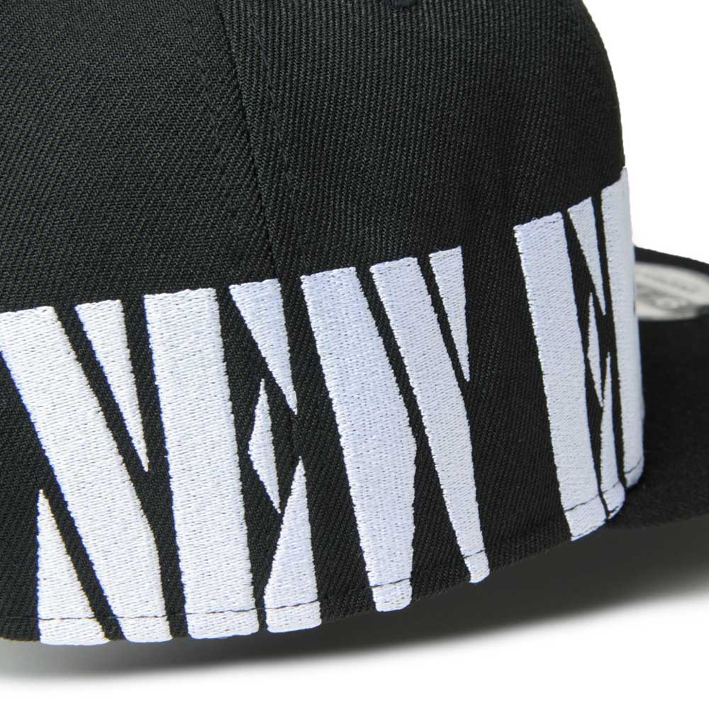 new era wordmark golf stencil logo black 9fifty snapback cap angle
