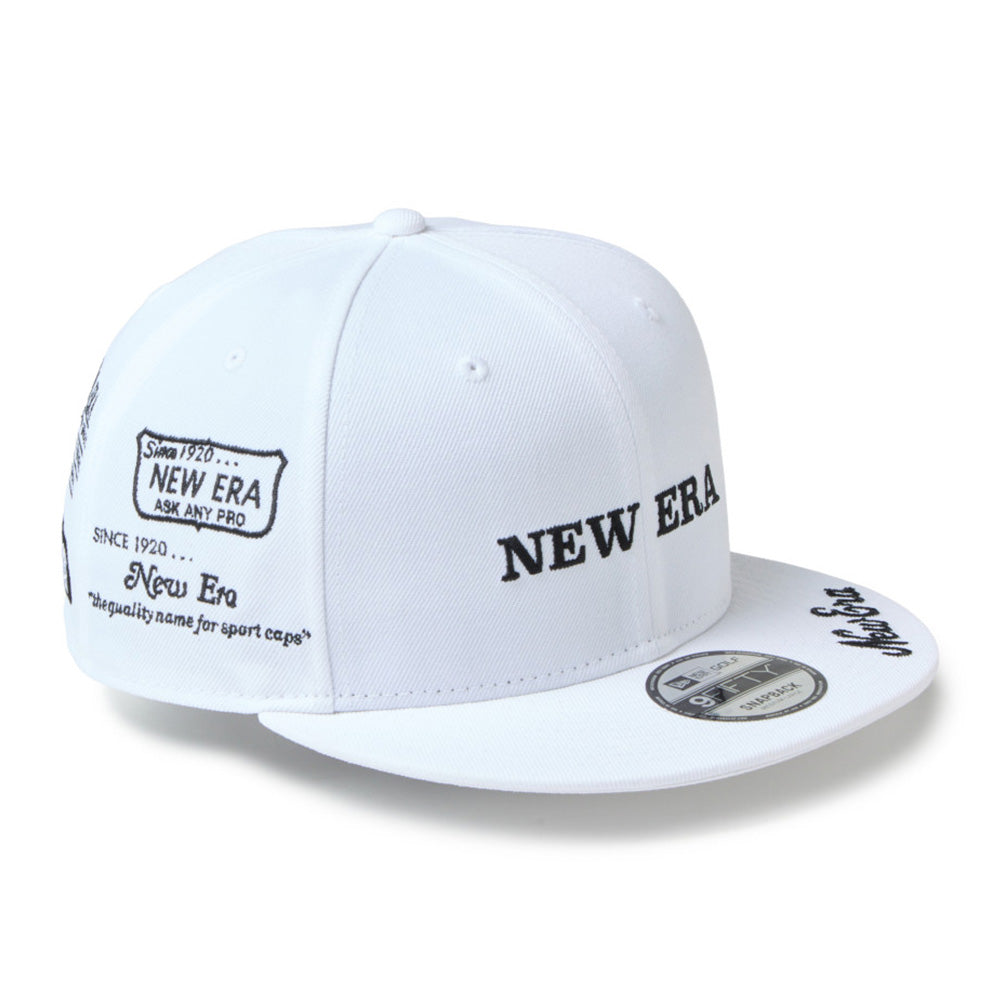 new era wordmark golf ne archive white 9fifty snapback cap logo and print