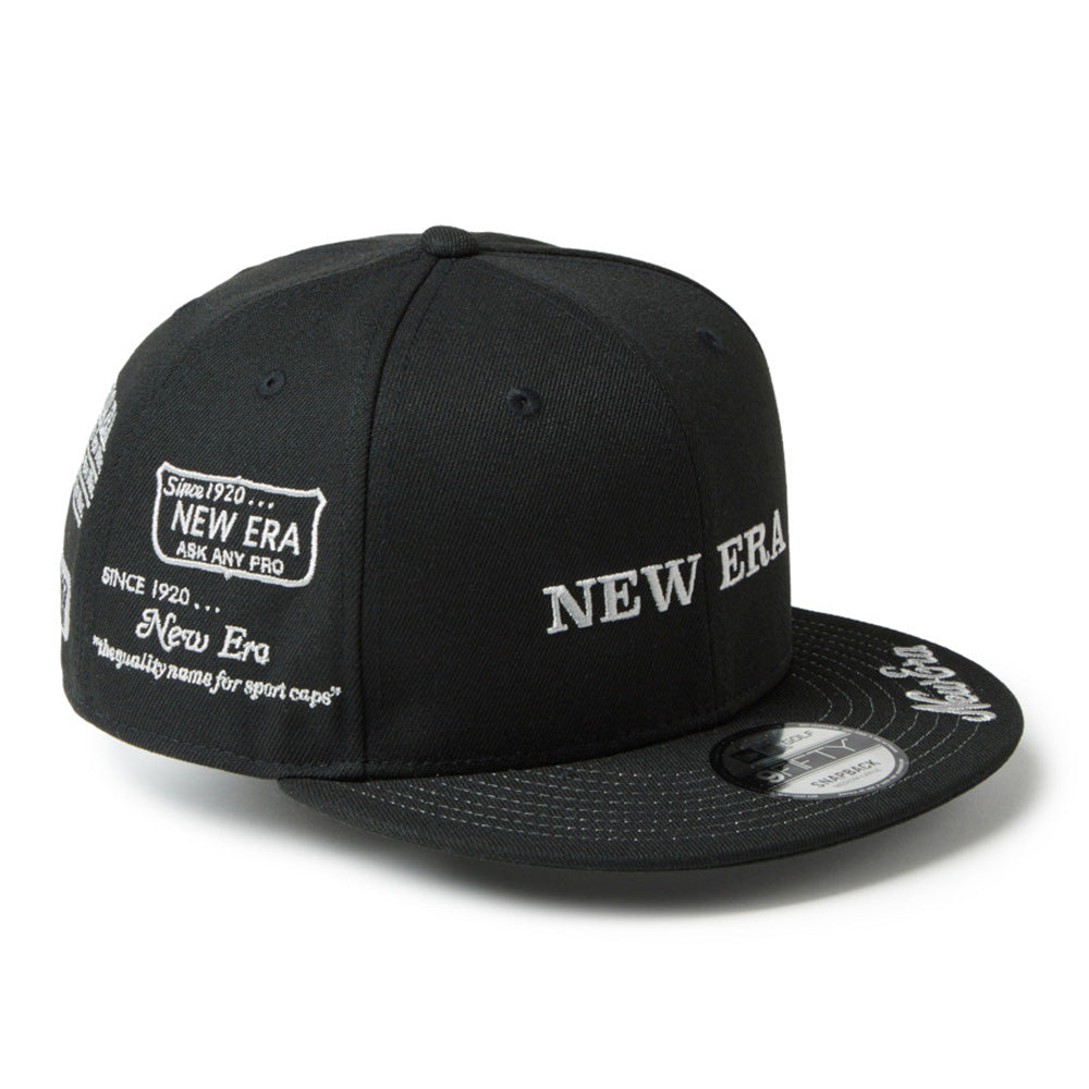 new era wordmark golf ne archive black 9fifty snapback cap side
