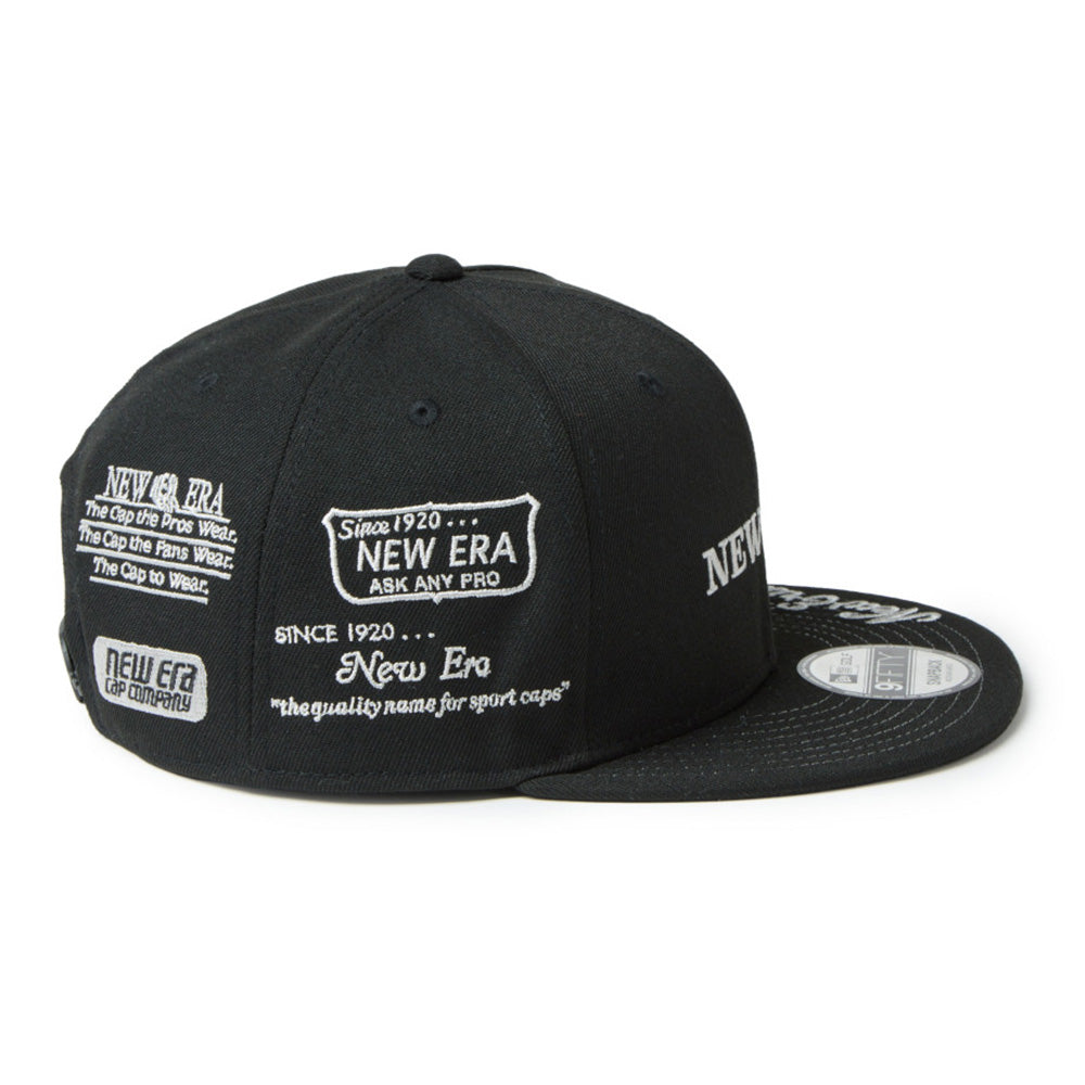new era wordmark golf ne archive black 9fifty snapback cap angle