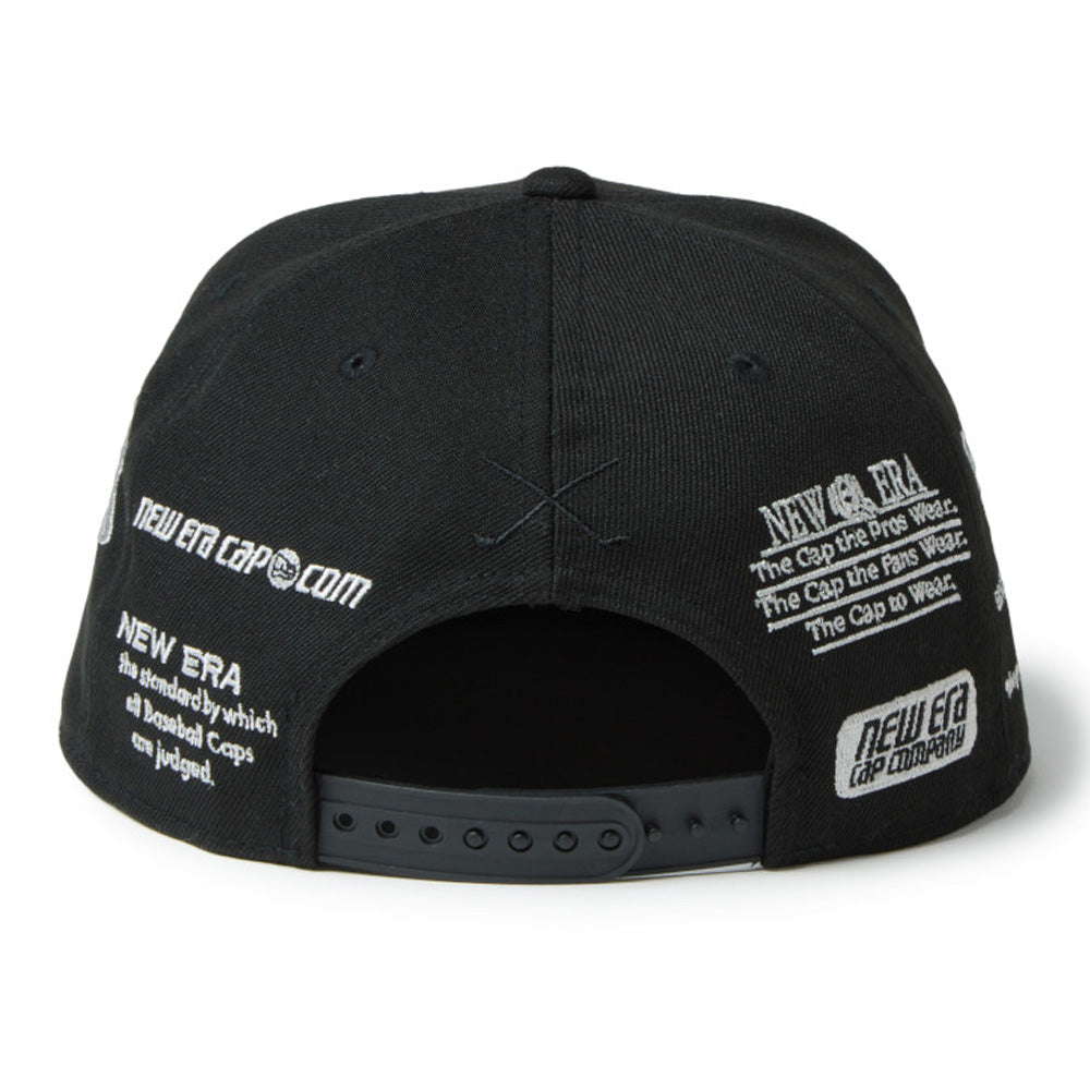 new era wordmark golf ne archive black 9fifty snapback cap detail and color