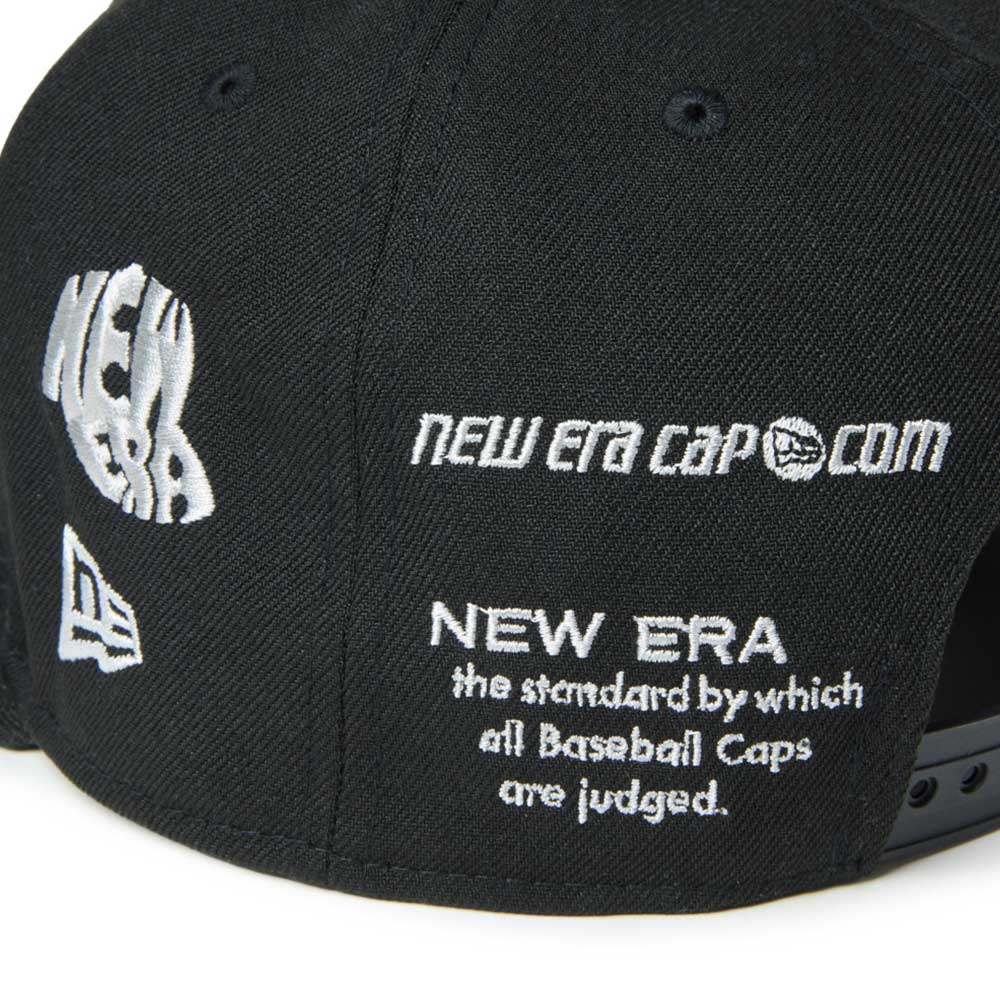 Black new era wordmark golf ne archive black 9fifty snapback cap with various logo ofNew Era branding and text