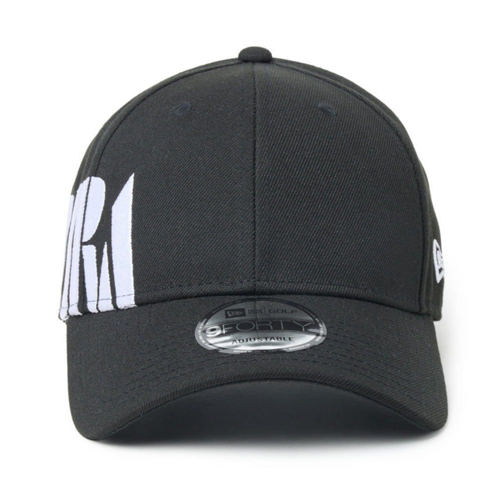 new era wordmark golf stencil logo black 9forty adjustable cap logo and print