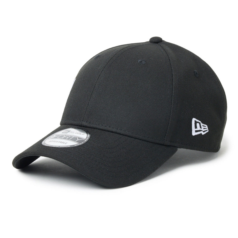 new era wordmark golf stencil logo black 9forty adjustable cap side