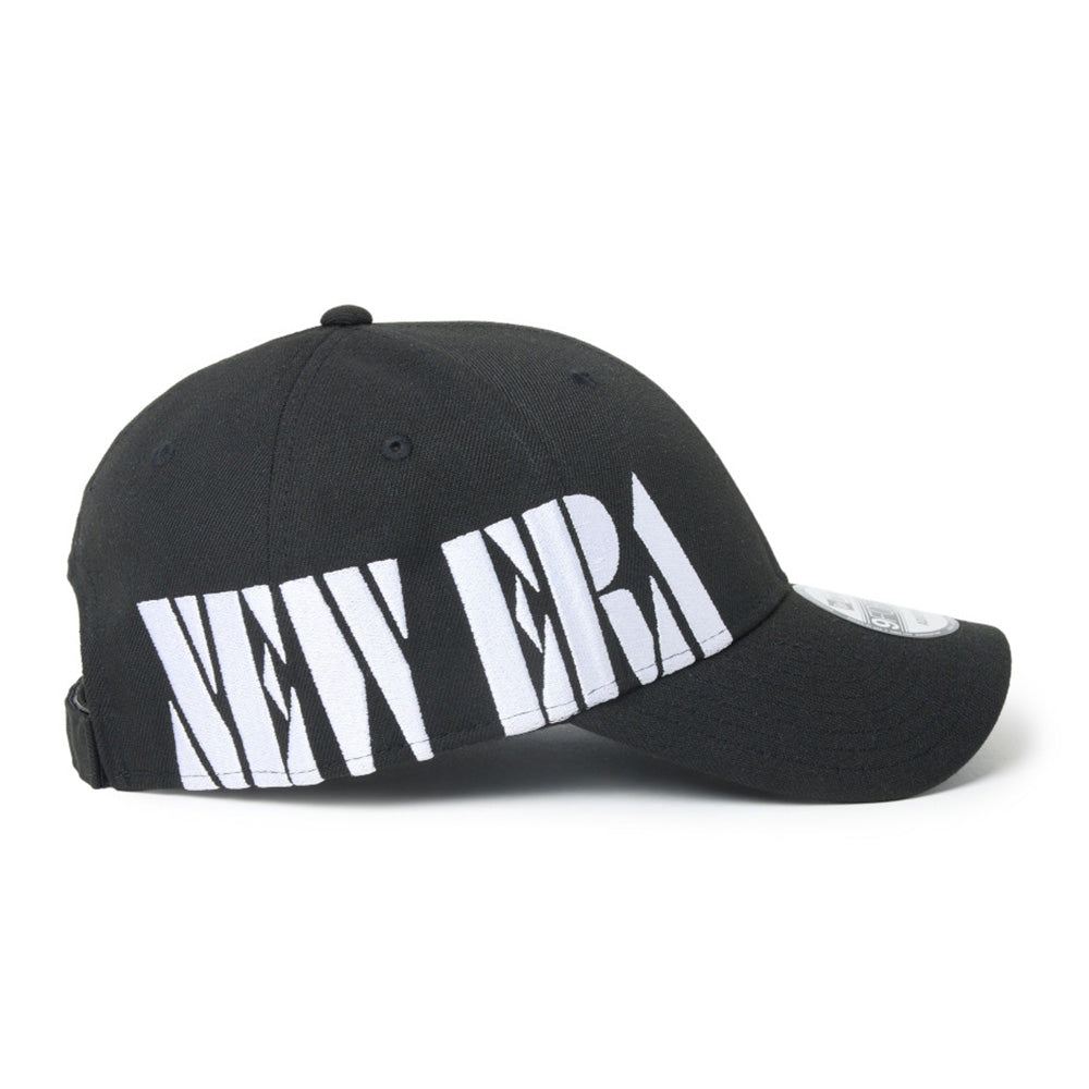 new era wordmark golf stencil logo black 9forty adjustable cap angle
