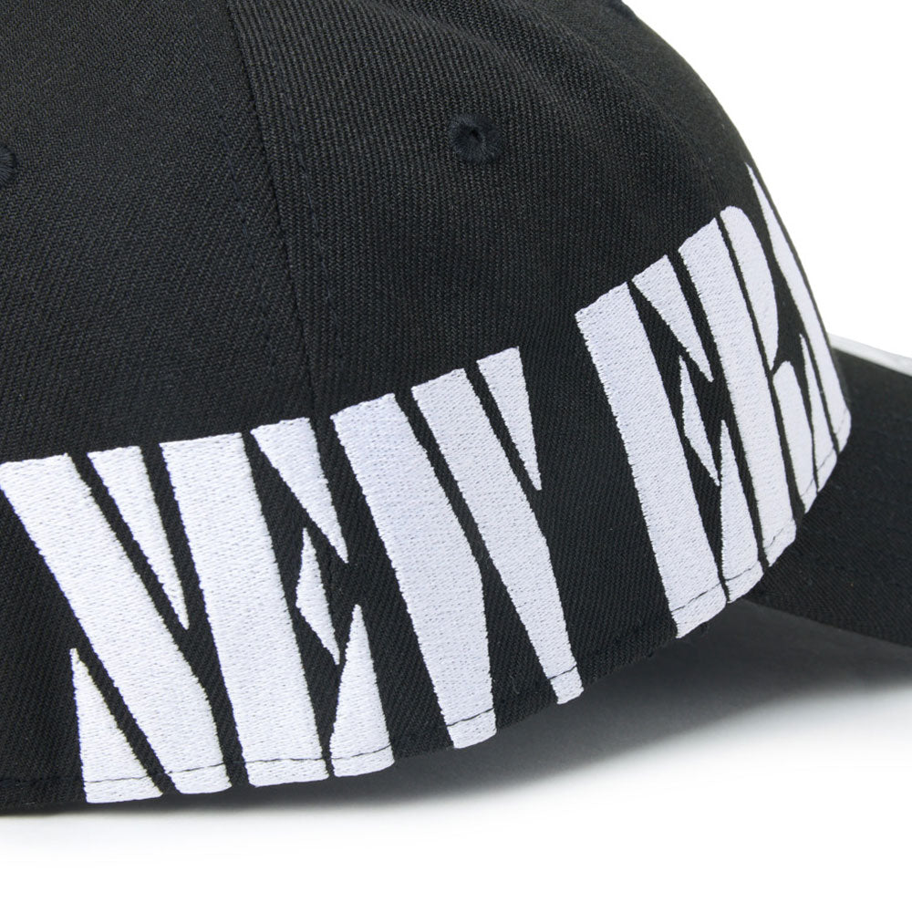 new era wordmark golf stencil logo black 9forty adjustable cap with 'New York' text in white
