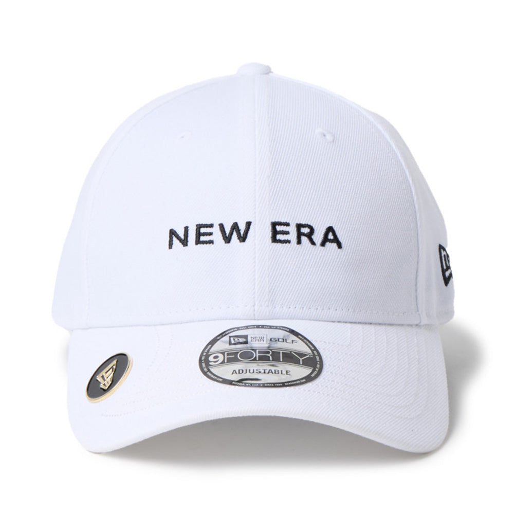 new era wordmark golf white 9forty velcro strap adjustable cap detail and color
