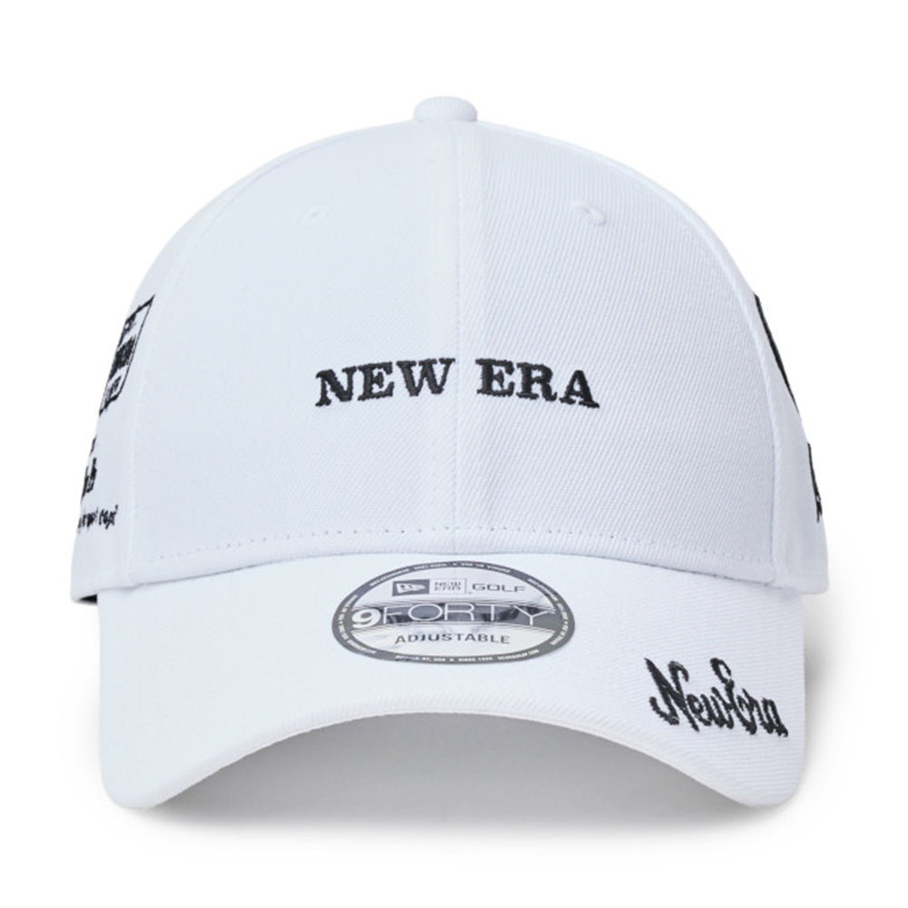 new era wordmark golf ne archive white 9forty velcro strap adjustable cap opposite
