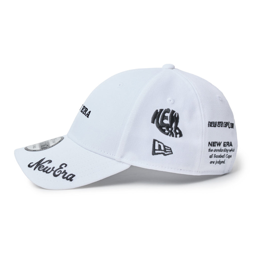 new era wordmark golf ne archive white 9forty velcro strap adjustable cap side