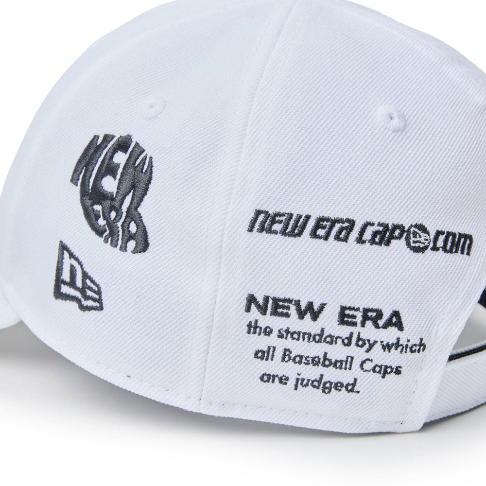 new era wordmark golf ne archive white 9forty velcro strap adjustable cap with New Era branding and text