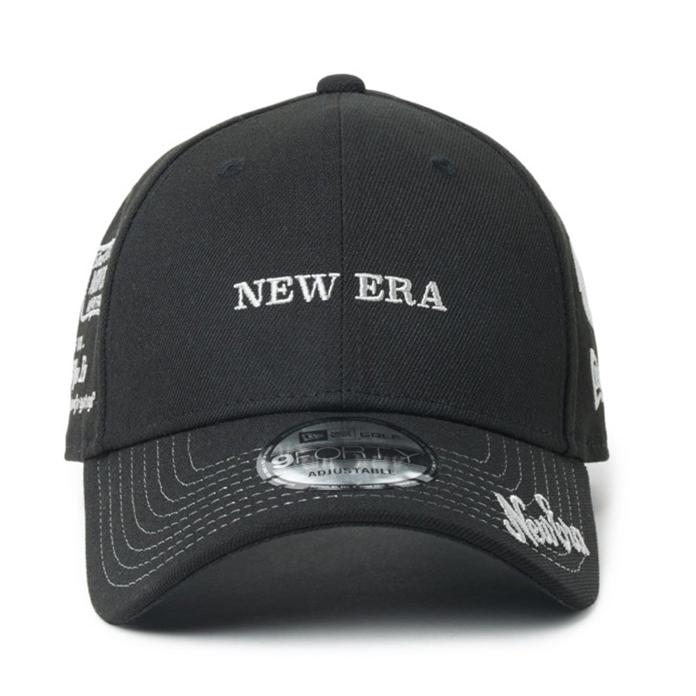 new era wordmark golf ne archive black 9forty velcro strap adjustable cap opposite