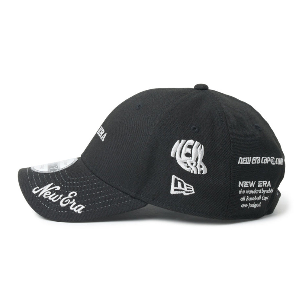new era wordmark golf ne archive black 9forty velcro strap adjustable cap side