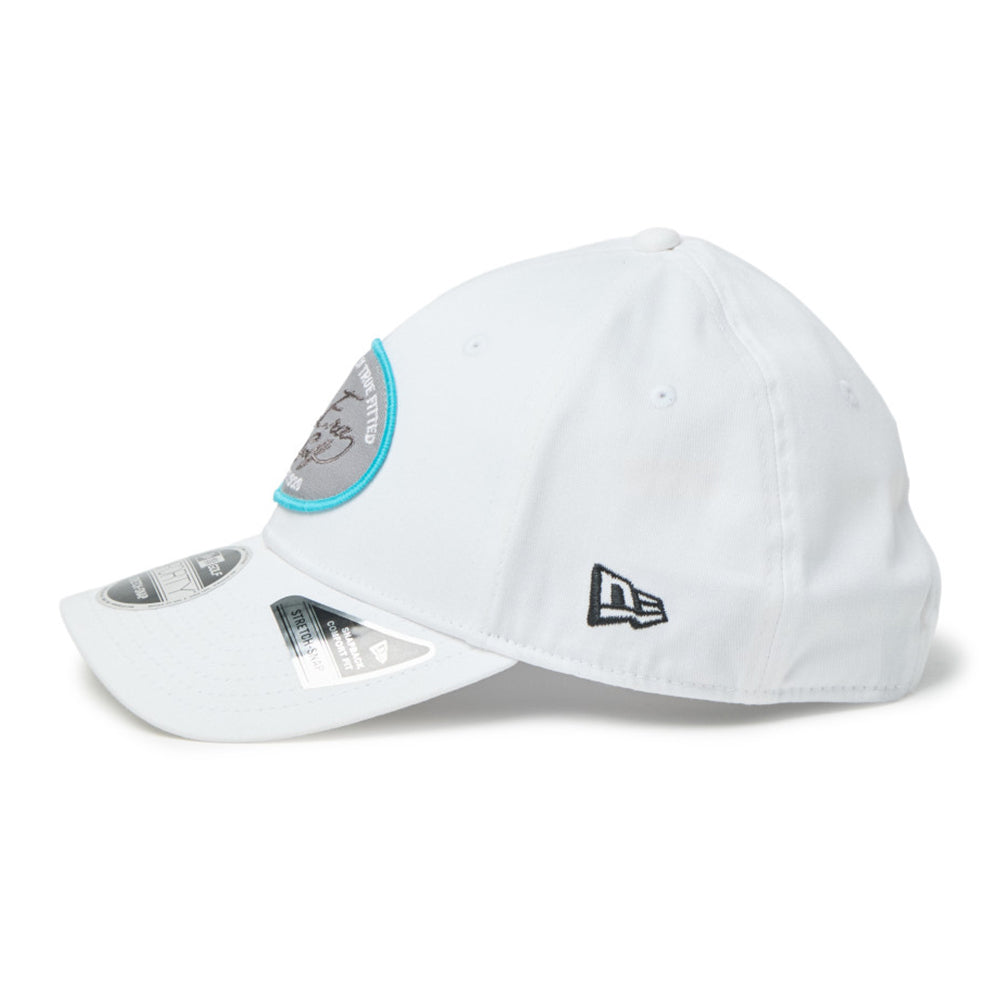 new era script oval patch white golf 9forty stretch snapback cap side