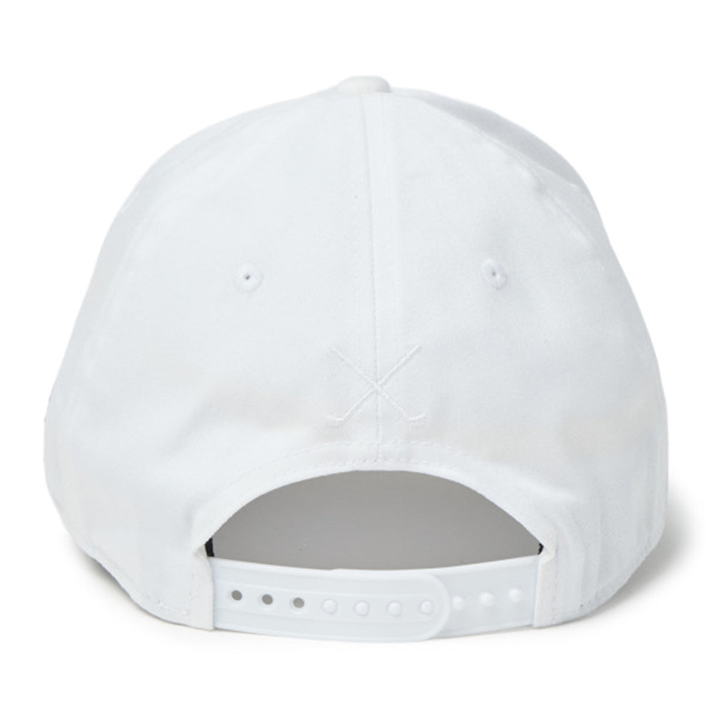 new era script oval patch white golf 9forty stretch snapback cap angle