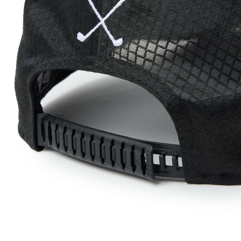 new era script golf black 9forty apex adjustable cap angle