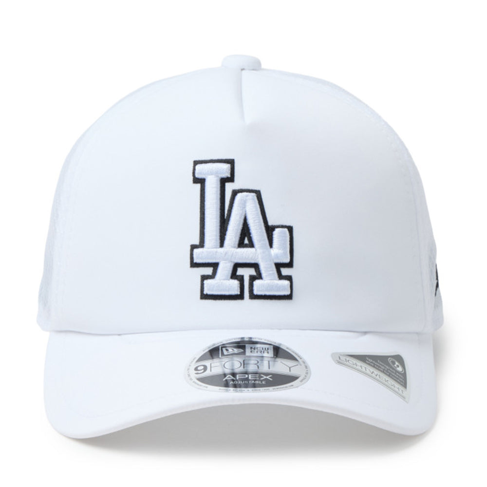 new era los angeles dodgers golf white 9forty apex adjustable cap logo and print