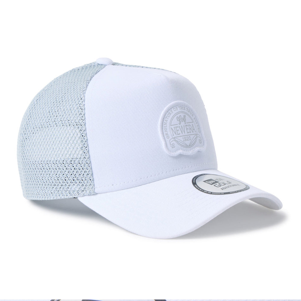 new era golf double mesh white grey 9forty a frame adjustable cap side