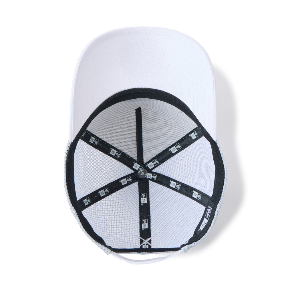 new era golf double mesh white grey 9forty a frame adjustable cap detail and color