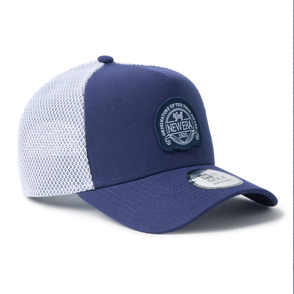 new era golf double mesh navy white 9forty a frame adjustable cap side