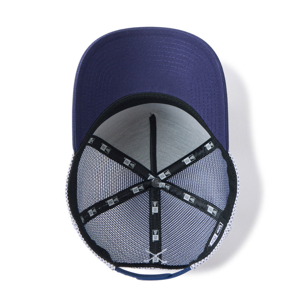 new era golf double mesh navy white 9forty a frame adjustable cap detail and color