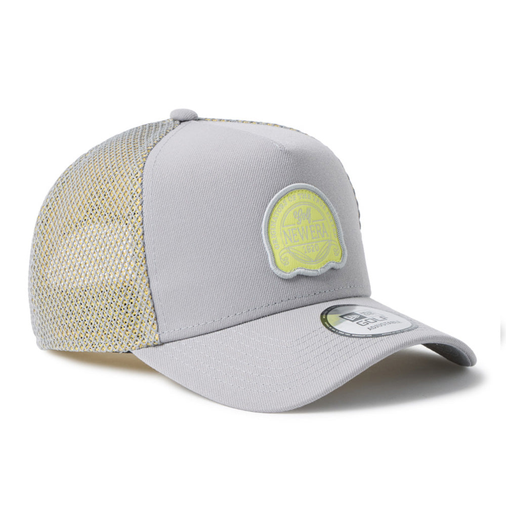 new era golf double mesh yellow grey 9forty a frame trucker snapback cap opposite