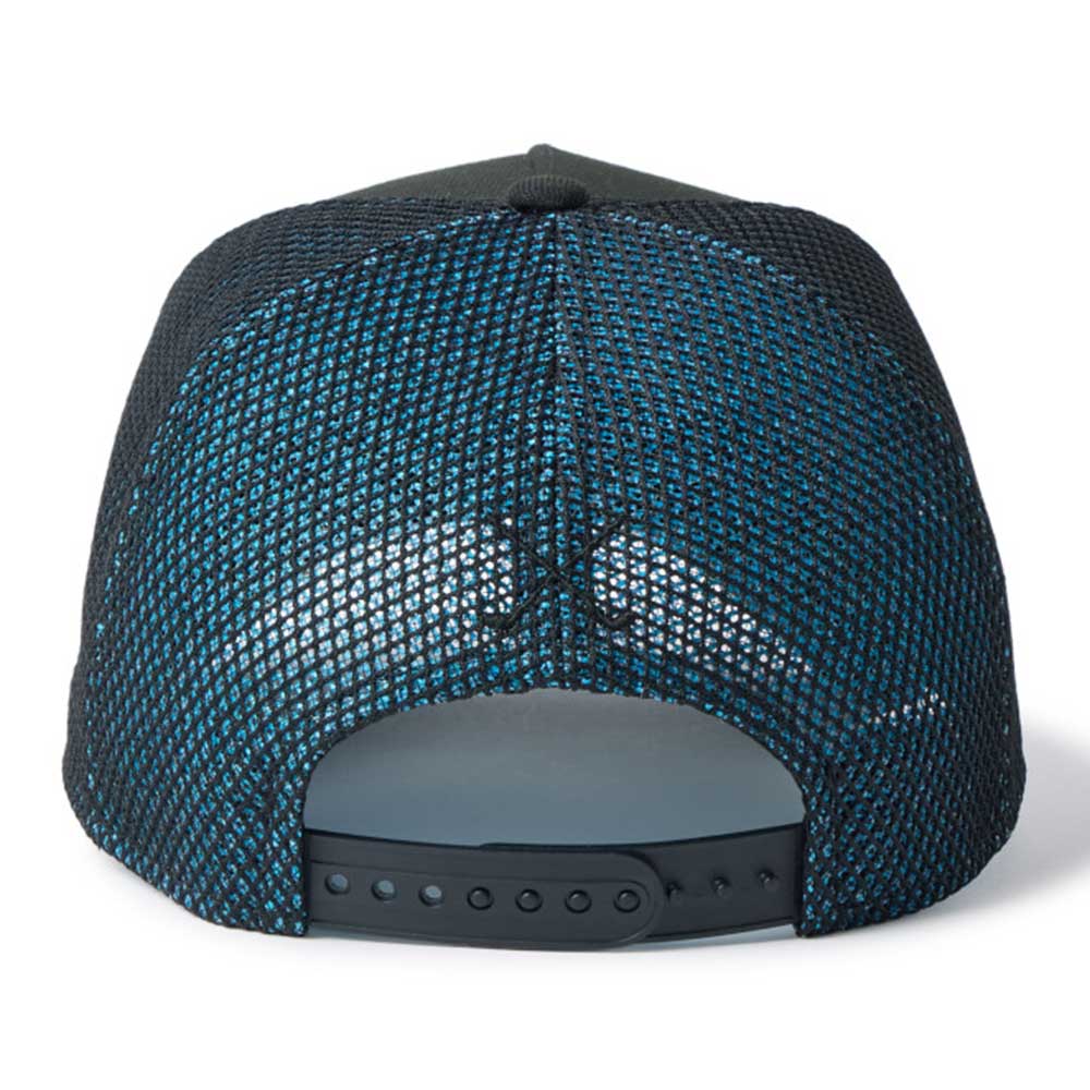 new era golf double mesh black teal 9forty a frame trucker snapback cap angle