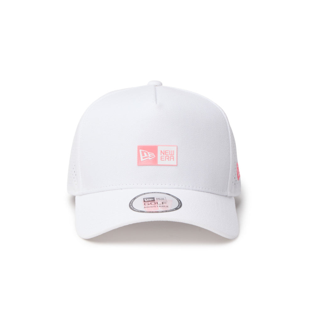 new era box logo golf white 9forty a frame adjustable cap logo and print