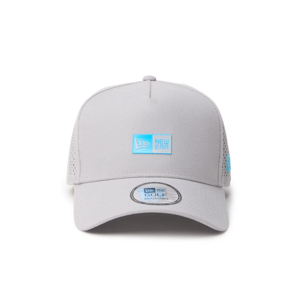 new era box logo golf grey 9forty a frame adjustable cap logo and print