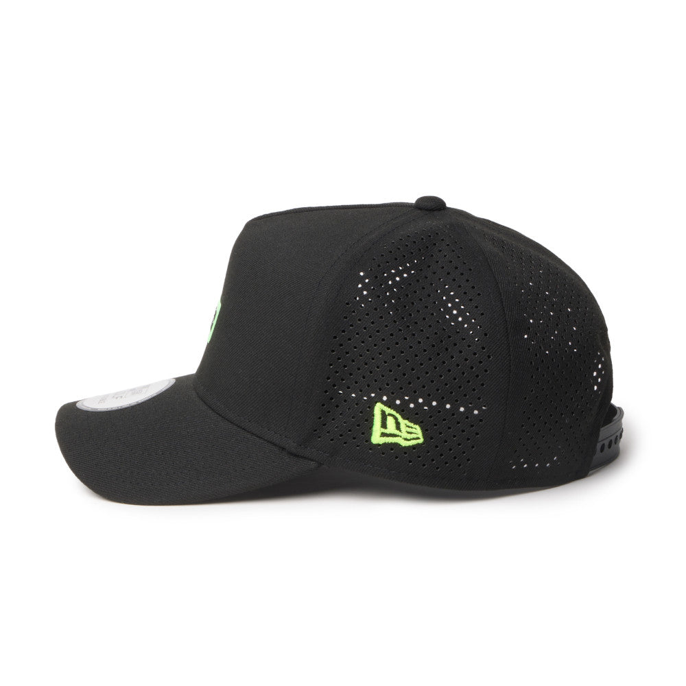 new era box logo golf black 9forty a frame adjustable cap front opposite side view