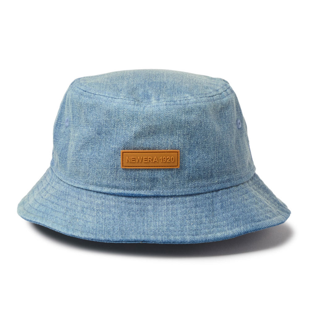 new era 1920 patch washed denim bucket hat back