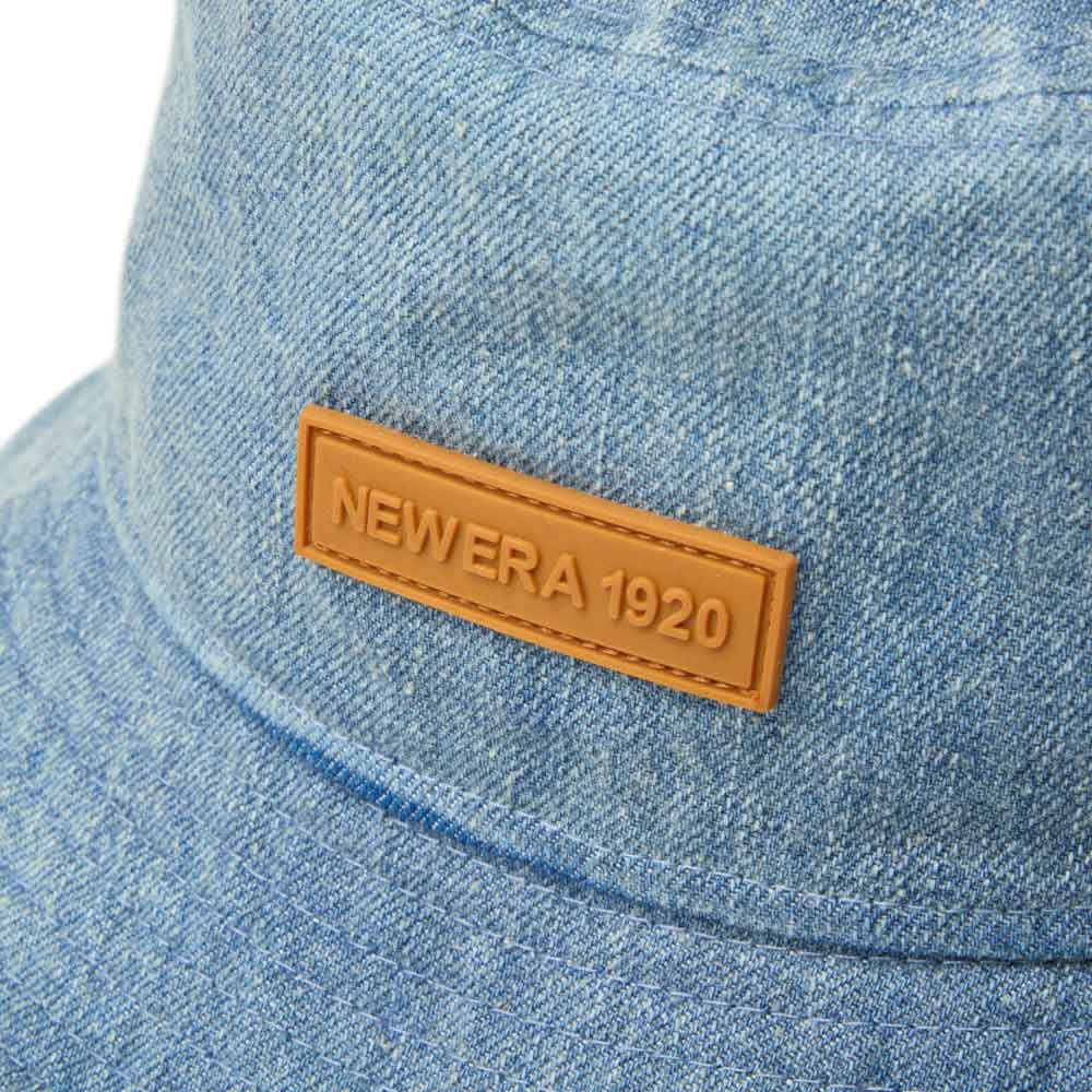 new era 1920 patch washed denim bucket hat side