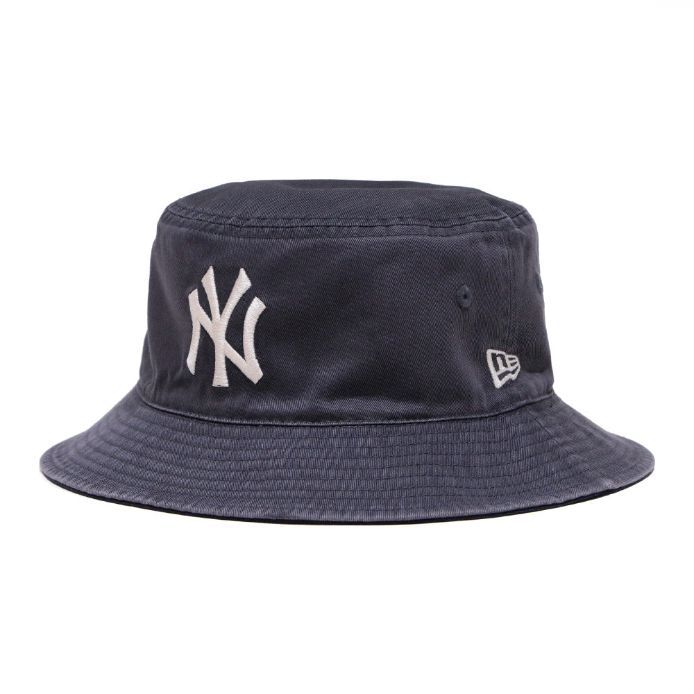 new era new york yankees reversible navy grey bucket hat reversed front and side