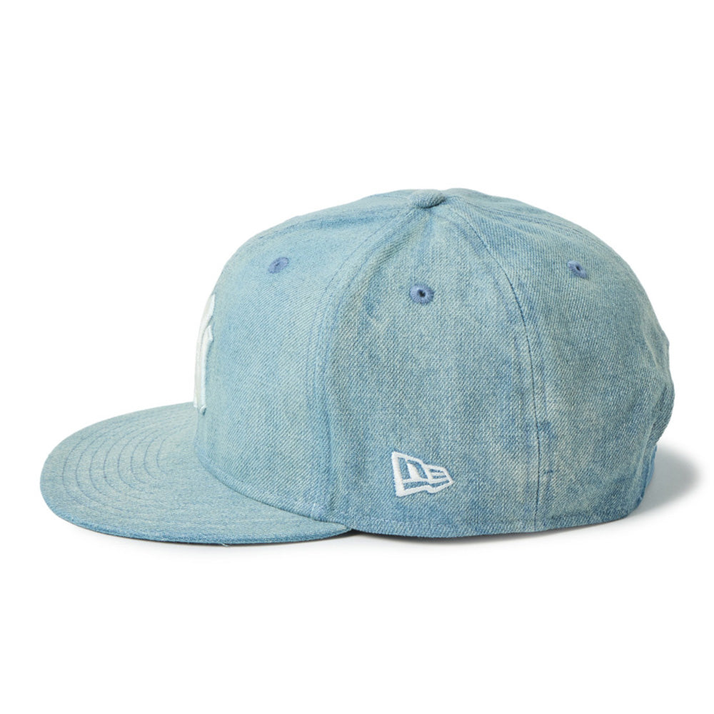 new era new york yankees washed denim 9fifty snapback cap opposite side or other angle view