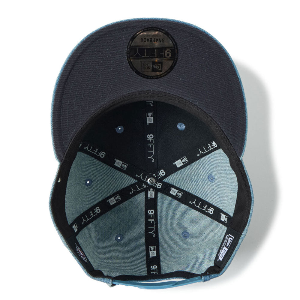 new era new york yankees washed denim 9fifty snapback cap detail and color