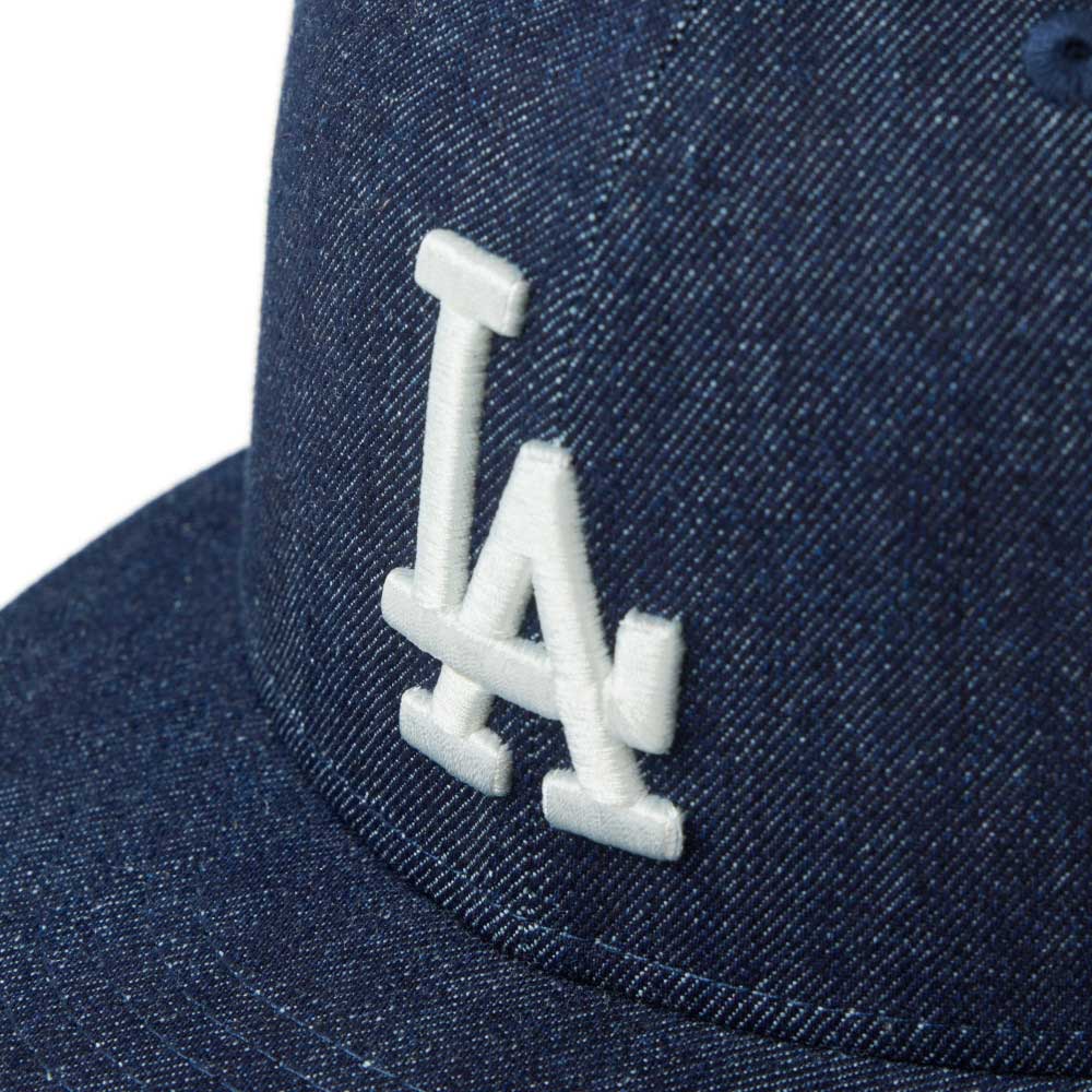 new era los angeles dodgers denim 9fifty snapback cap logo and print