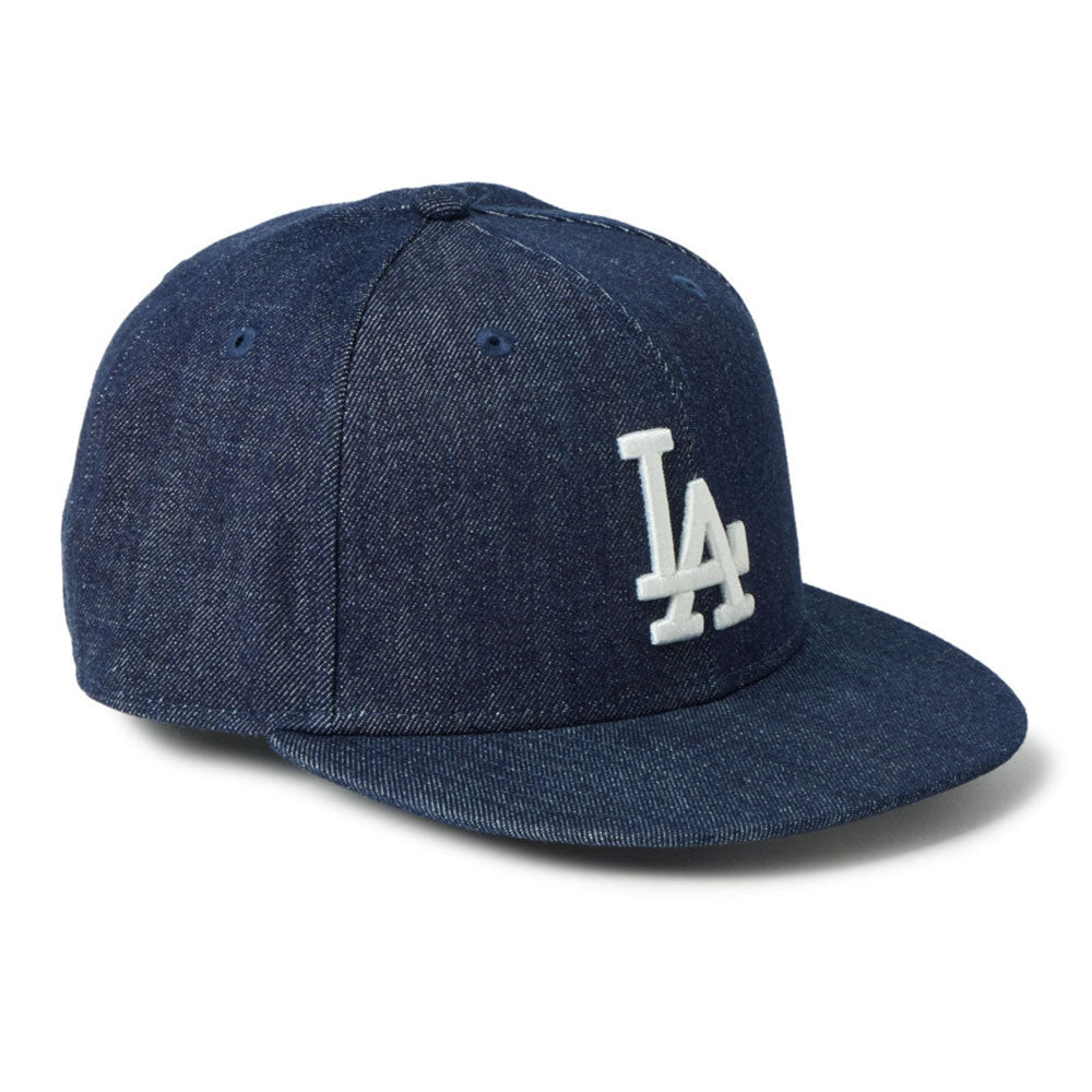 new era los angeles dodgers denim 9fifty snapback cap side