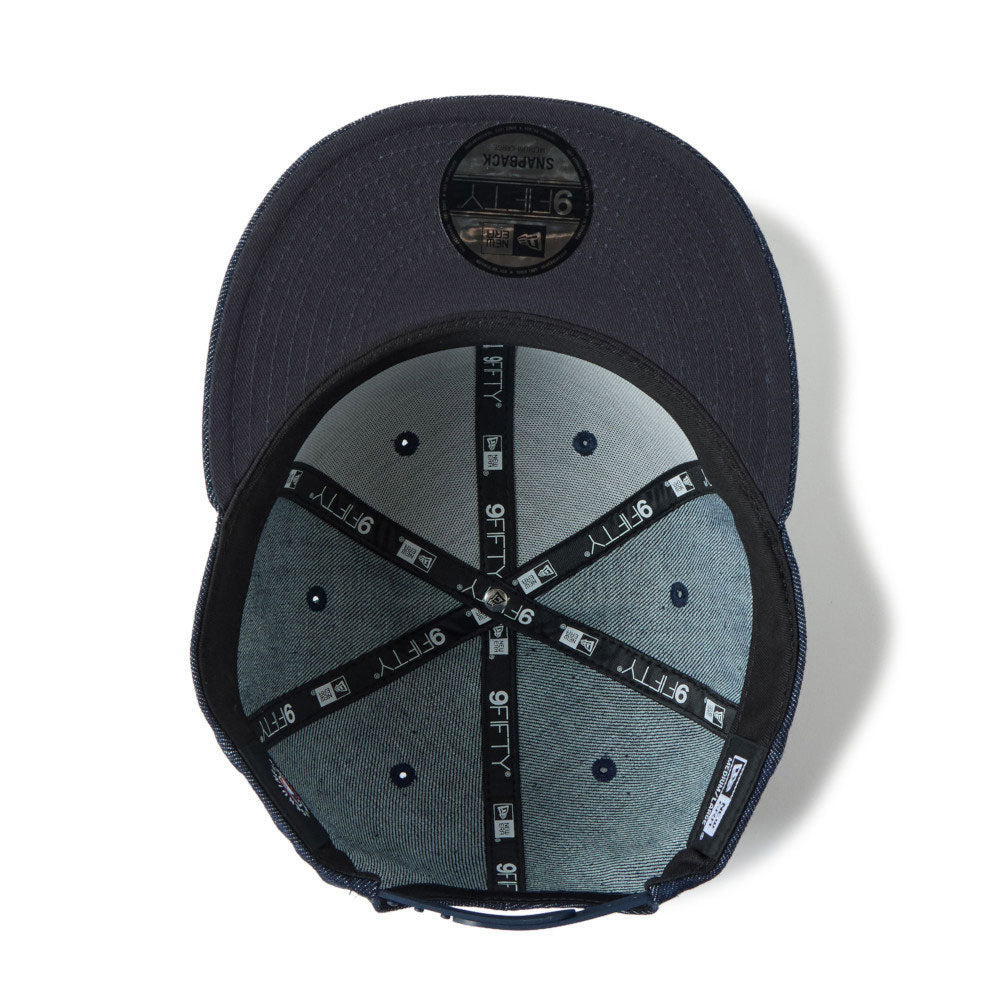 new era los angeles dodgers denim 9fifty snapback cap detail and color