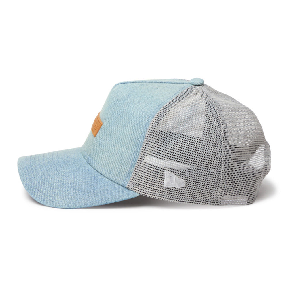 new era 1920 patch washed denim 9forty a frame trucker snapback cap side
